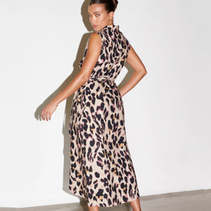 Never Fully Dressed Cotton Linen Leopard Brooklyn Dress